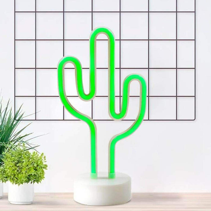 Lampara Neón Led Cactus Decoración Todo Ambiente Hogar - Fliperex