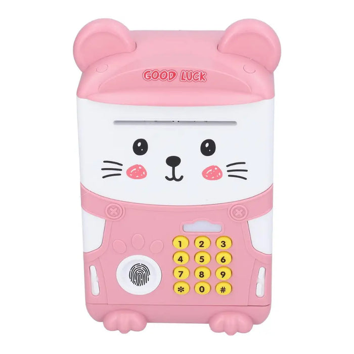 Alcancía Gato Caja Fuerte Kawaii Contraseña Sonido Y Huella - Fliperex
