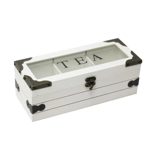 Caja De Te 3 Divisiones Tapa Con Diseño Decorativa Decohogar - Fliperex