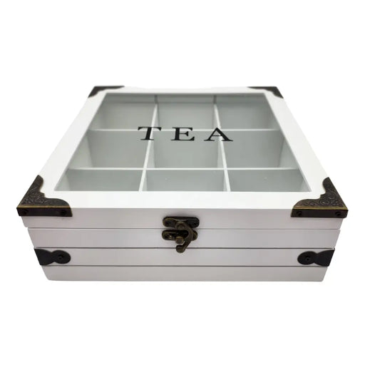 Caja De Té 9 Divisiones Tapa Con Diseño Decorativa - Fliperex