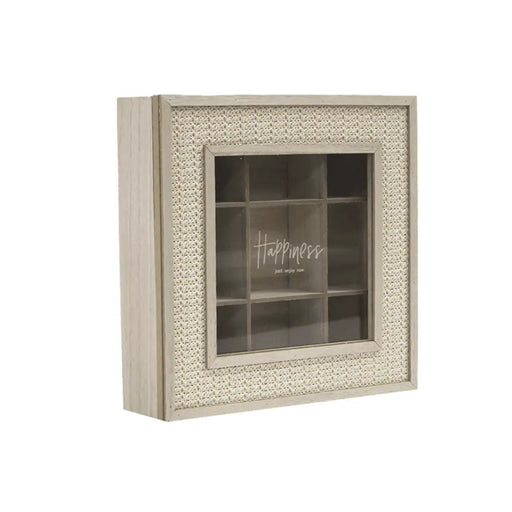 Caja De Té 9 Divisiones Tapa Con Diseño Decorativa - Fliperex