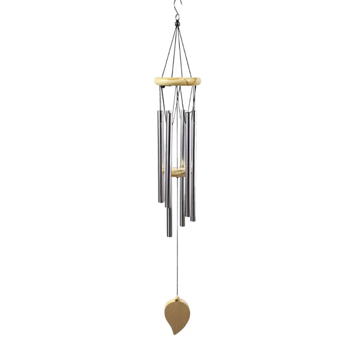 Colgante Campana De Viento Tubos Diseño Moderno Color Madera - Fliperex