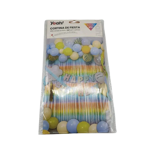 Cortina Metálica Cumpleaños Varios Colores Cotillón Fiesta - Fliperex