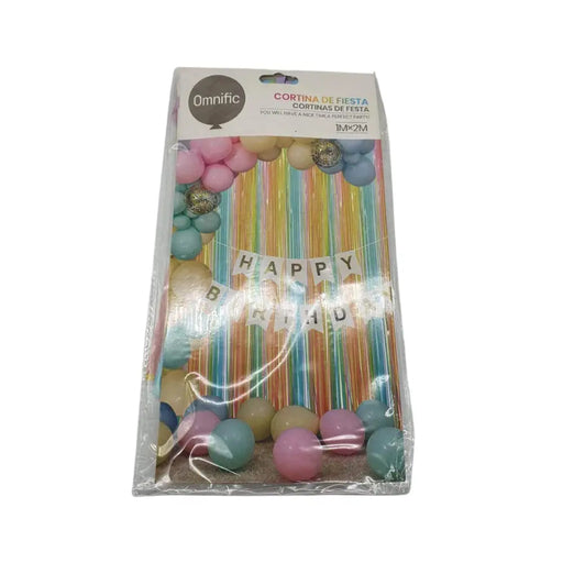 Cortina Metálica Cumpleaños Varios Colores Cotillón Fiesta - Fliperex