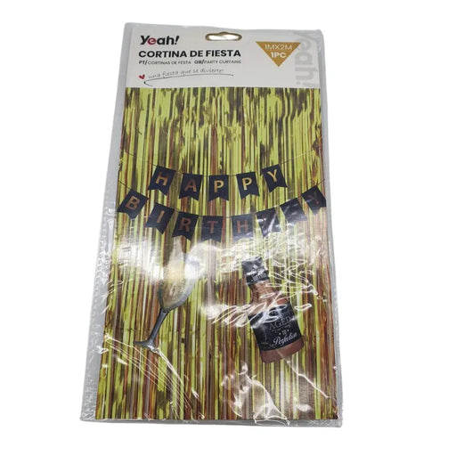 Cortina Metálica Cumpleaños Varios Colores Cotillón Fiesta - Fliperex