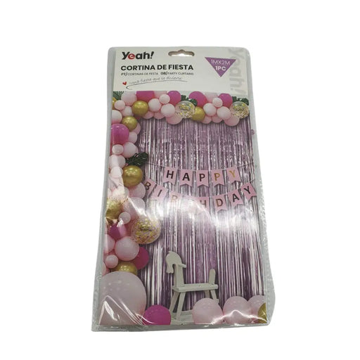 Cortina Metálica Cumpleaños Varios Colores Cotillón Fiesta - Fliperex