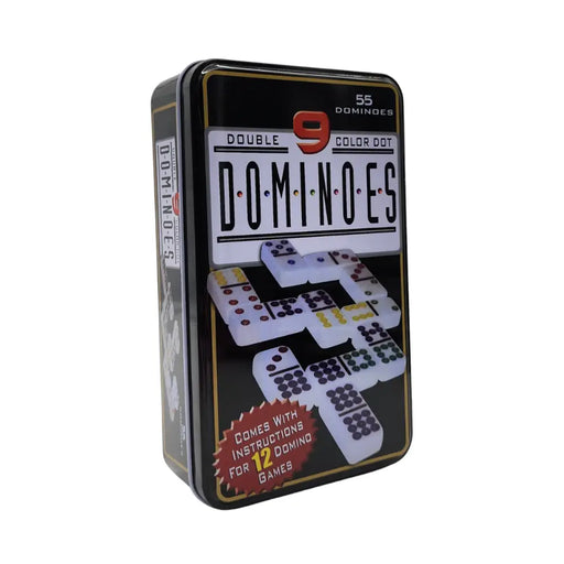 Domino Chancho 9 Juego Dominó Caja Metálica 55 Piezas Color - Fliperex