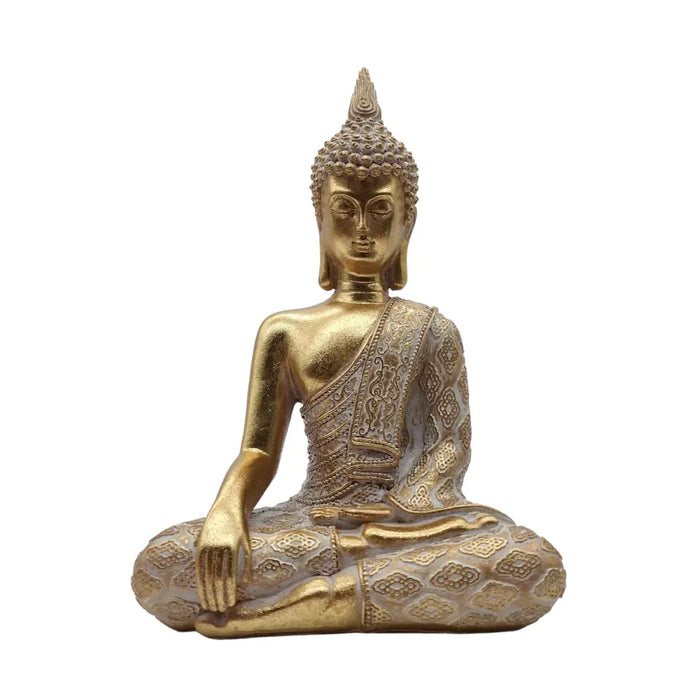 Estatua Figura De Buda Dorada Decorativa Buda Meditando - Fliperex