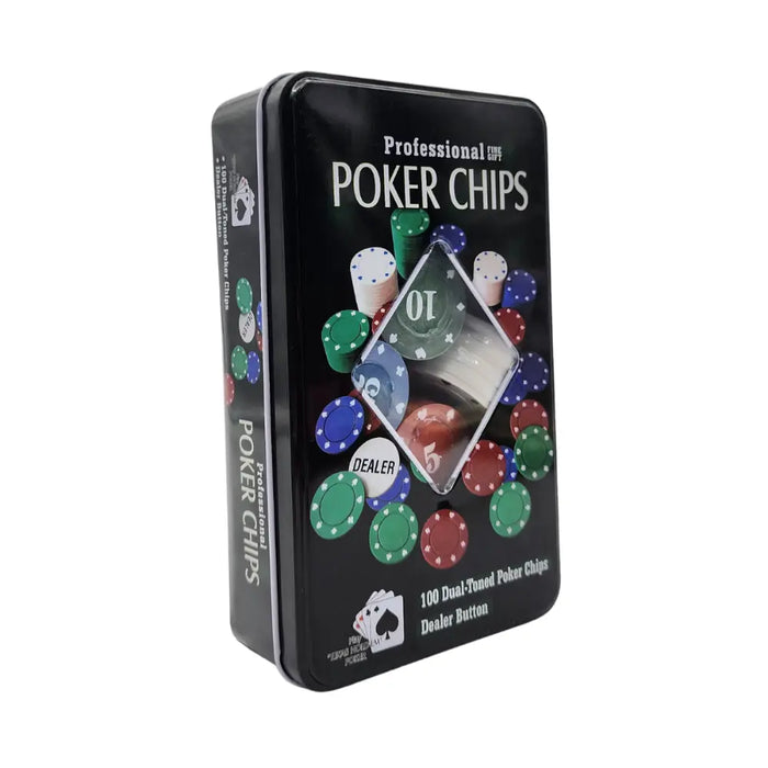 Fichas Para Juego De Poker Chips Caja De Metal Profesional - Fliperex