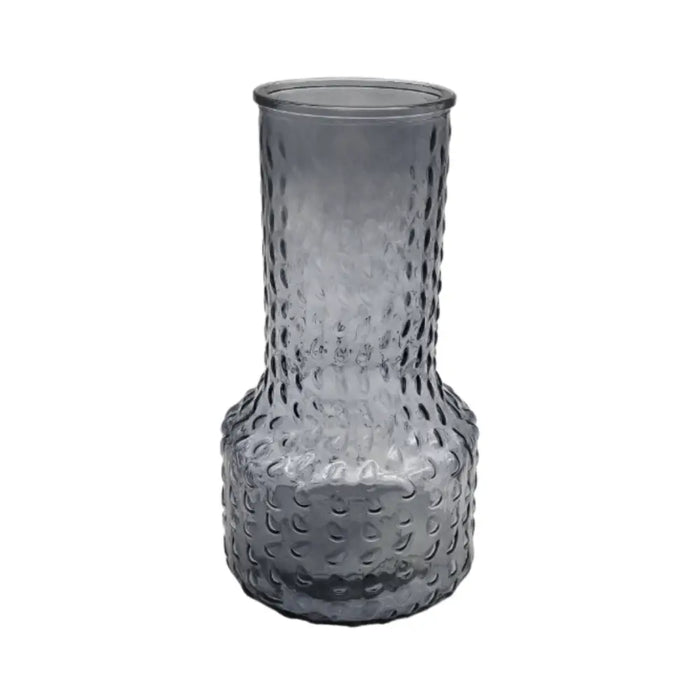 Florero Decorativo De Vidrio Con Diseño Base Ancha Gris 25 - Fliperex