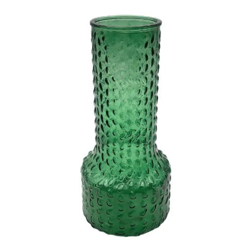 Florero Decorativo De Vidrio Con Diseño Base Ancha Verde 30 - Fliperex