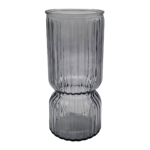 Florero Decorativo De Vidrio Cristal Con Diseño Tonos Gris - Fliperex