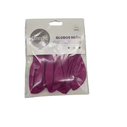 Globos Color Morado Neon 8 Unidades Tamaño R12 Fiesta - Fliperex