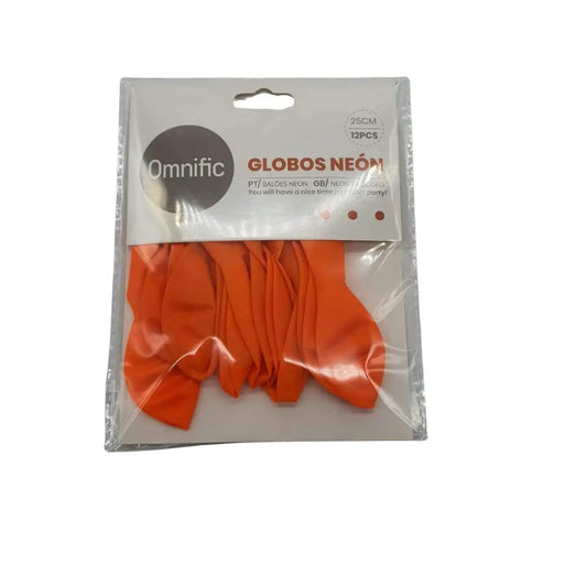 Globos Color Naranjo Neon 12 Unidades Tamaño 25 Cm Fiestas - Fliperex