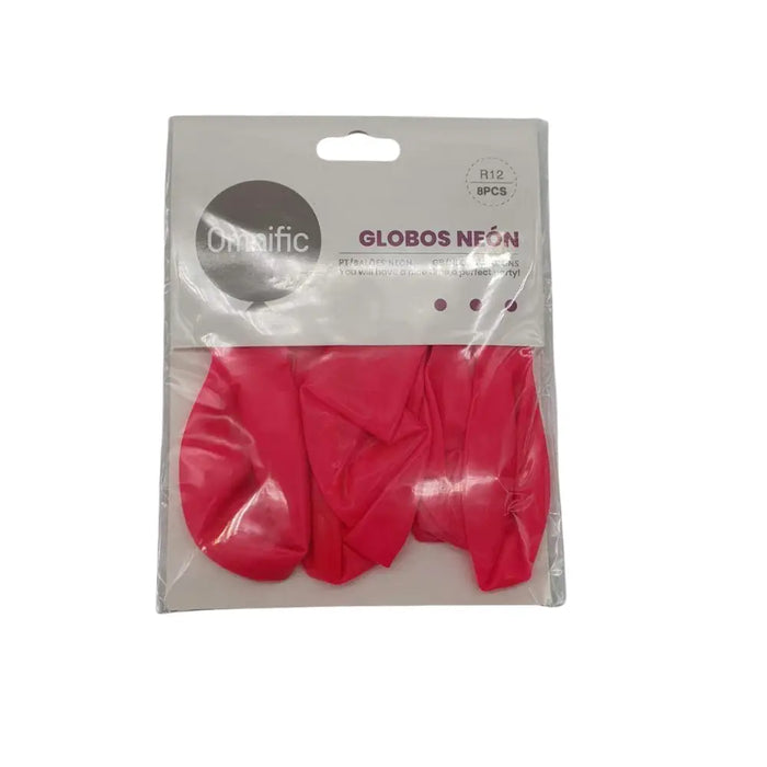 Globos Color Rosado Neon 8 Unidades Tamaño R12 Fiesta - Fliperex