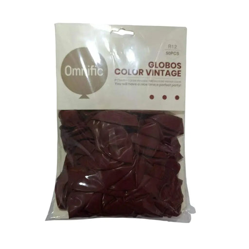 Globos Color Terracota Oscuro Vintage 50 Unidades Tamaño R12 - Fliperex