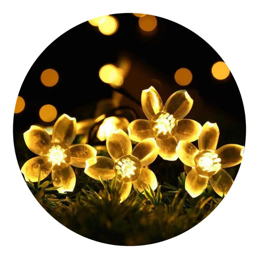 Guirnalda Solar Flor Flores Luces Led Decoracion Para Jardin - Fliperex
