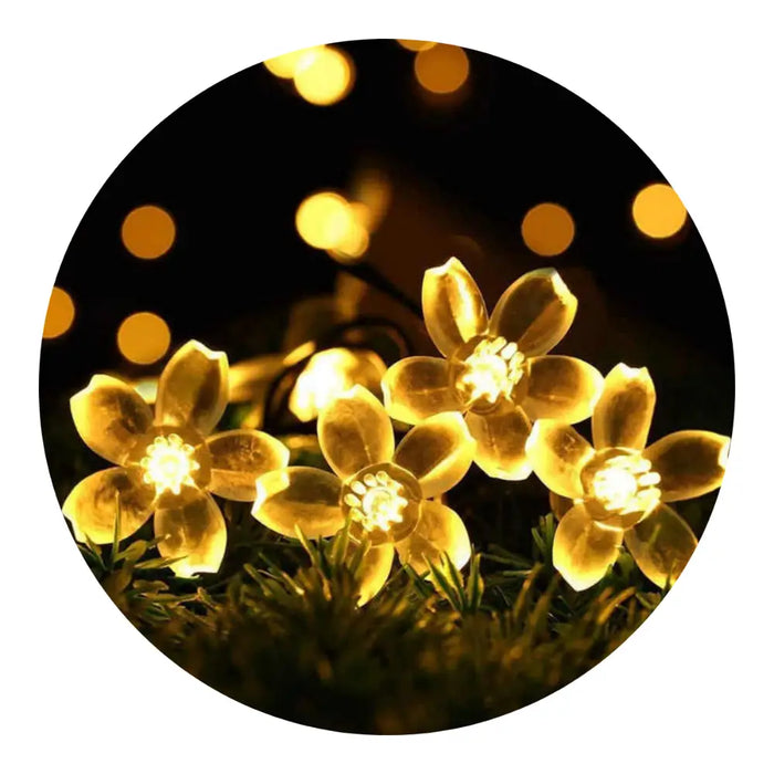 Guirnalda Solar Flor Flores Luces Led Decoracion Para Jardin - Fliperex