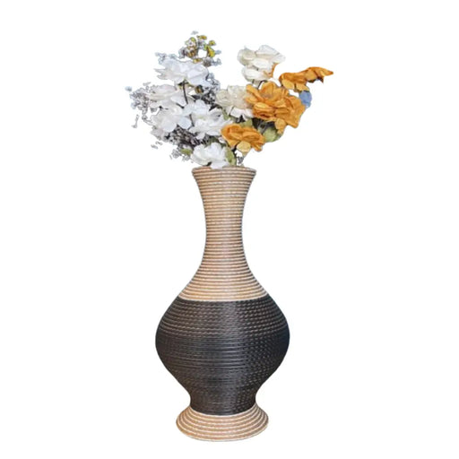 Jarron Florero Decorativo Tejido Rattan Moderno Marron 70 CM - Fliperex