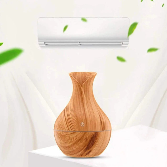 Humidificador Usb Estilo Madera Vaporizador De Aromas - Fliperex