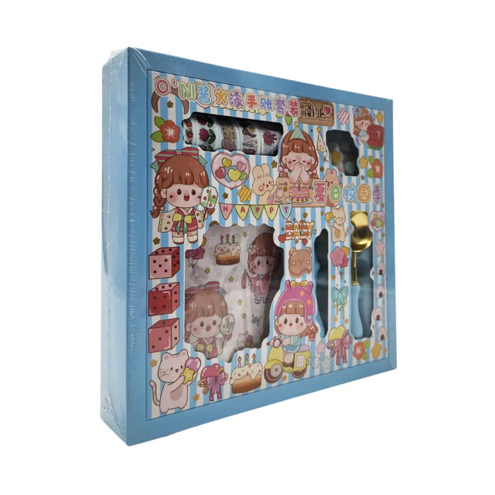 Kit De Sellos Cera Lacre Washitape y Stickers Diseño Kawaii - Fliperex