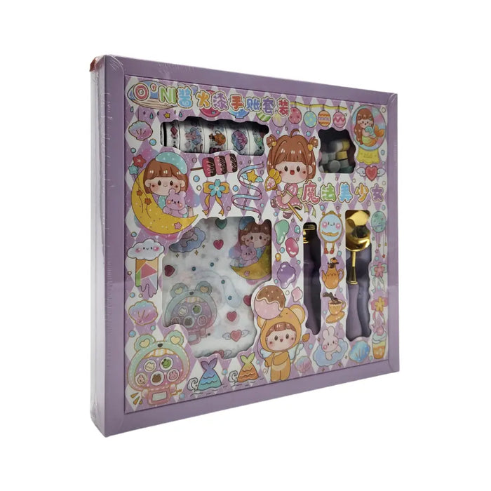 Kit De Sellos Cera Lacre Washitape y Stickers Diseño Kawaii - Fliperex