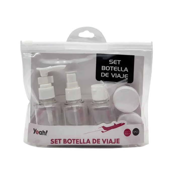 Kit De Viaje Set Botellas 6 Piezas Blanco Formato 50 Ml - Fliperex