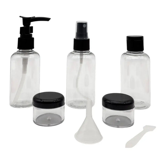 Kit De Viaje Set Botellas 6 Piezas Negro Formato 75 Ml - Fliperex