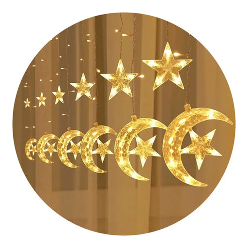 Luces Navideñas Solares Led Lunas y Estrellas Deco Navidad - Fliperex