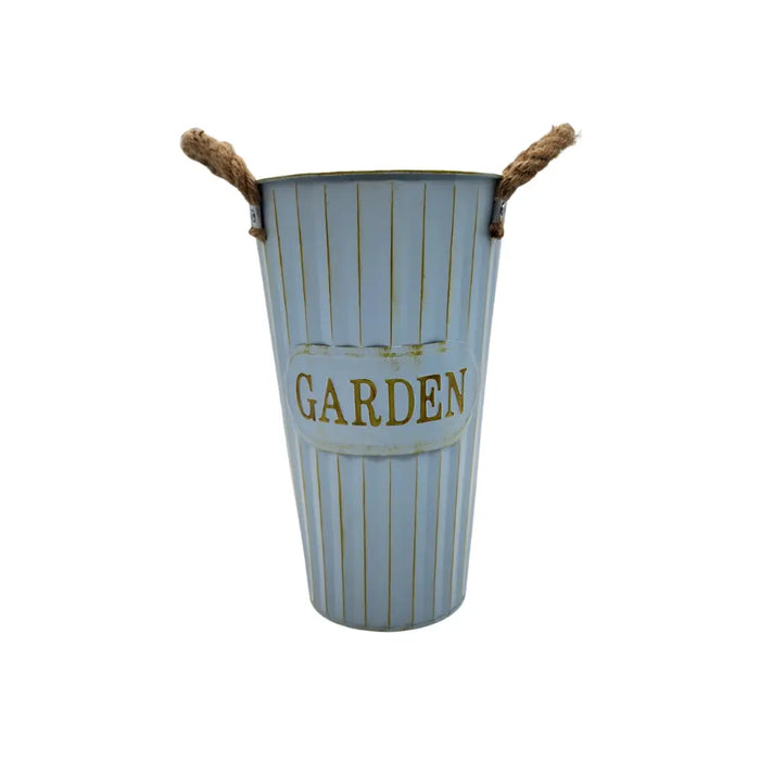 Macetero Balde Metalico Decorativo Garden Maceta Mediano - Fliperex