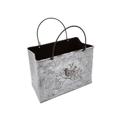 Macetero Florero Maceta Cartera Metálico Frances Le Jardin - Fliperex