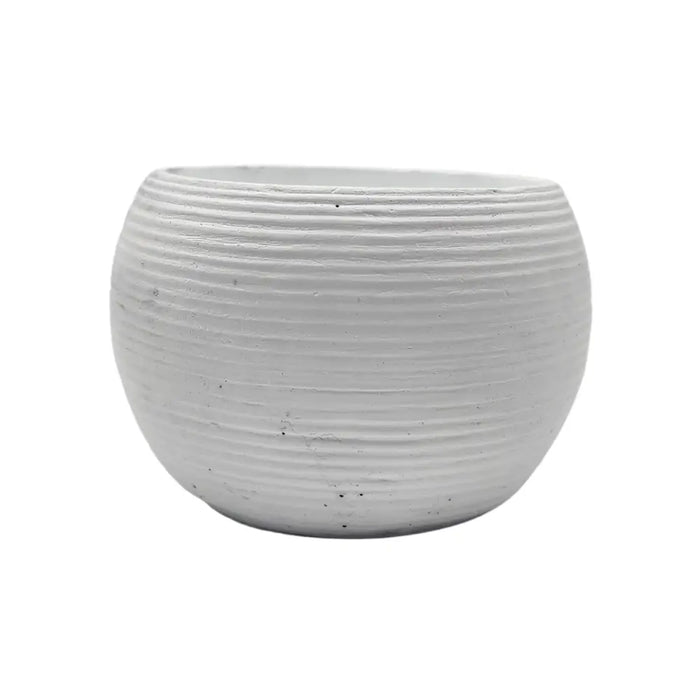 Macetero Maceta Acabado Cemento Relieve Rustico Blanco - Fliperex