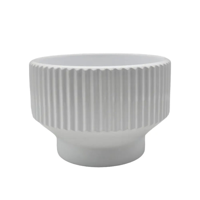 Macetero Maceta De Ceramica Copon Blanco Brillante M - Fliperex
