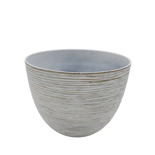 Macetero Maceta Diseño Rayas Envejecido De Plastico Blanco S - Fliperex