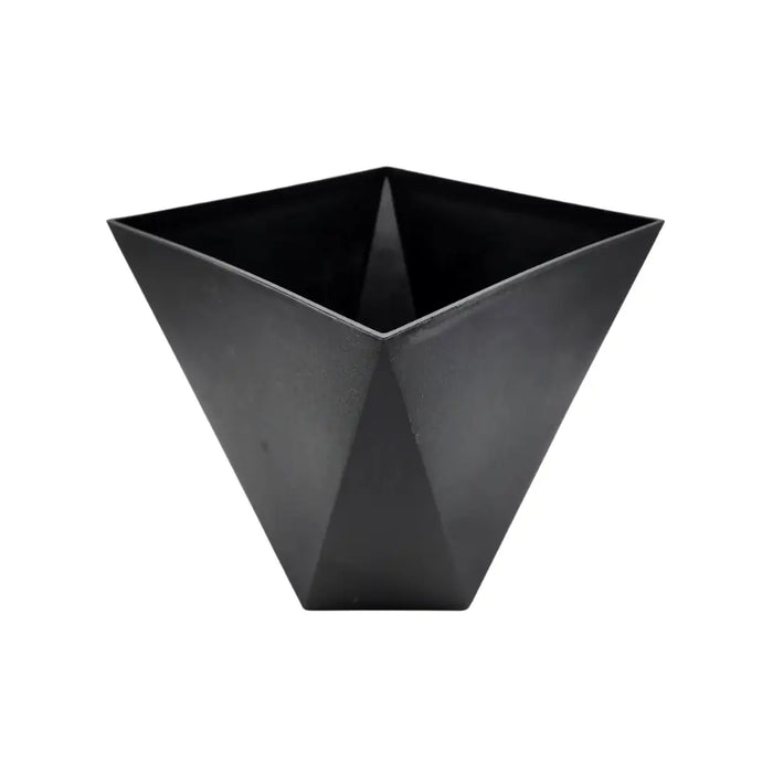 Macetero Maceta Geometrico Diseño Nordico De Plastico Negro - Fliperex