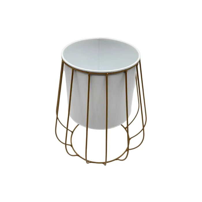 Macetero Maceta Nordica Pedestal Fierro Decoracion Blanco - Fliperex