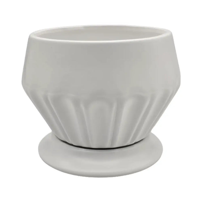 Maceteros Maceta De Ceramica Diamante Elegante Blanco L - Fliperex
