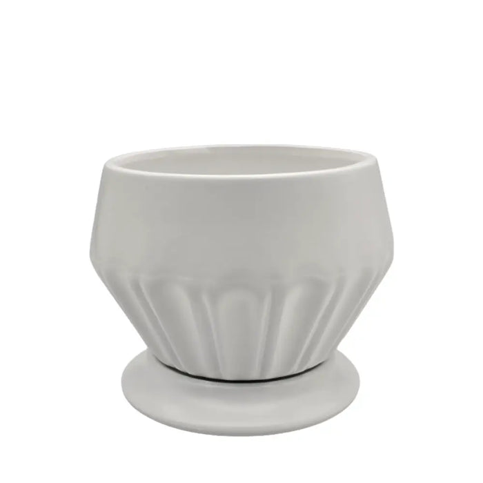 Maceteros Maceta De Ceramica Diamante Elegante Blanco S - Fliperex