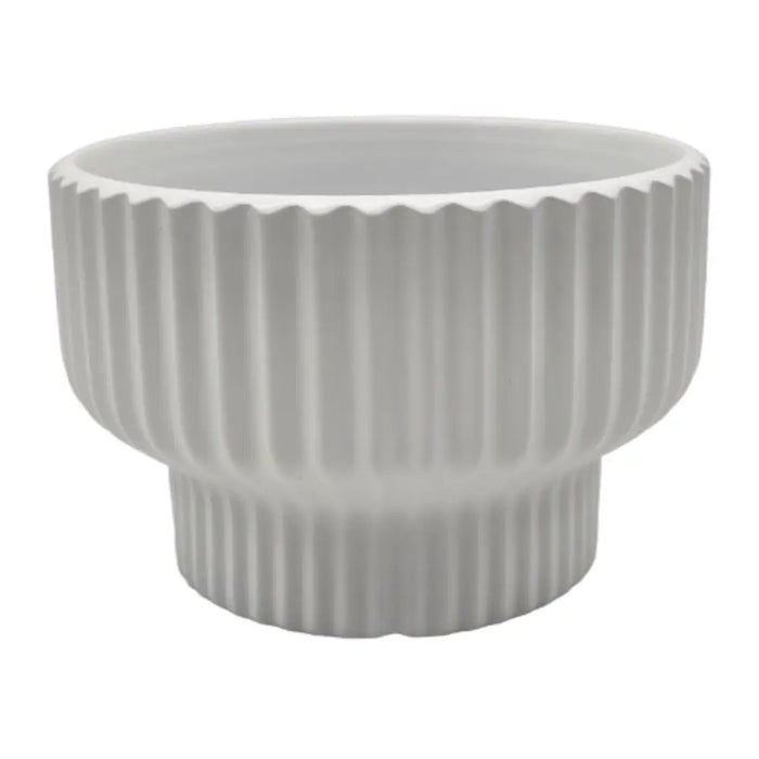 Maceteros Maceta De Ceramica Estilo Copon Blanco Mate L - Fliperex