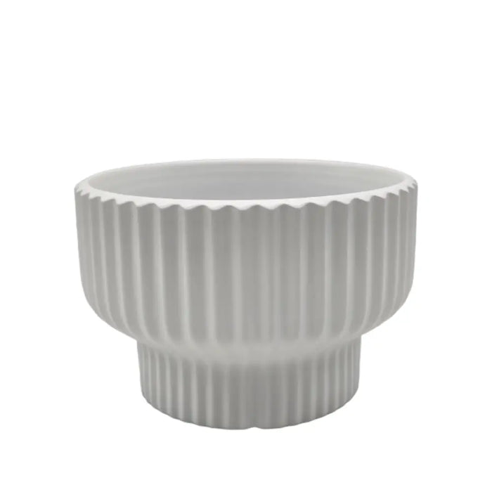 Maceteros Maceta De Ceramica Estilo Copon Blanco Mate S - Fliperex