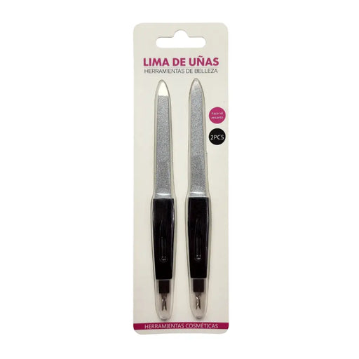 Pack 2 Limas De Uñas Metálica Con Corta Cutículas Manicure - Fliperex
