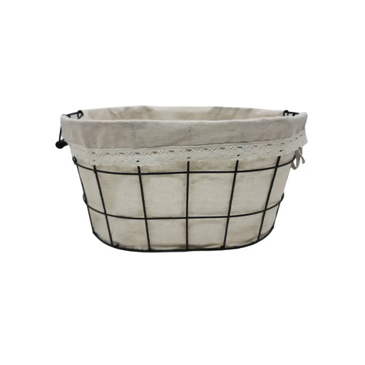 Panera Tela Ovalada Metalica Multiuso Canasto Frutera Cocina - Fliperex