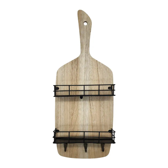 Perchero De Pared Madera Con 3 Perchas 2 Repisas Para Cocina - Fliperex