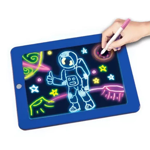 Pizarra Mágica De Dibujo Luz Led Pizarra Niños Con Laminas - Fliperex