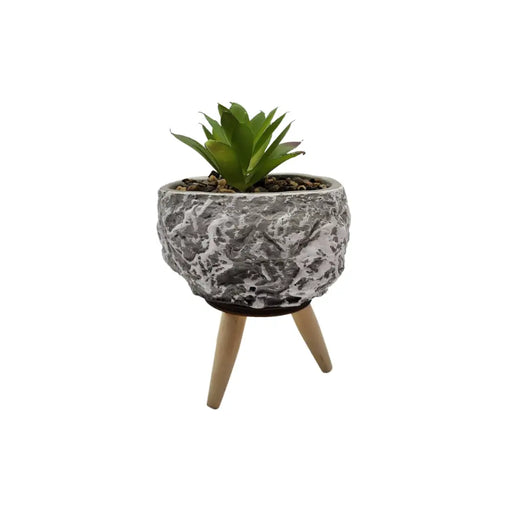 Planta Artificial Macetero Cerámica Con Patitas Plantita G - Fliperex