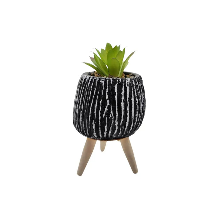 Planta Artificial Macetero Cerámica Con Patitas Plantita N - Fliperex