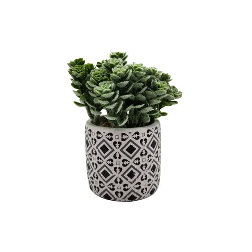 Planta Artificial Macetero Cerámica Vintage Planta Verde - Fliperex