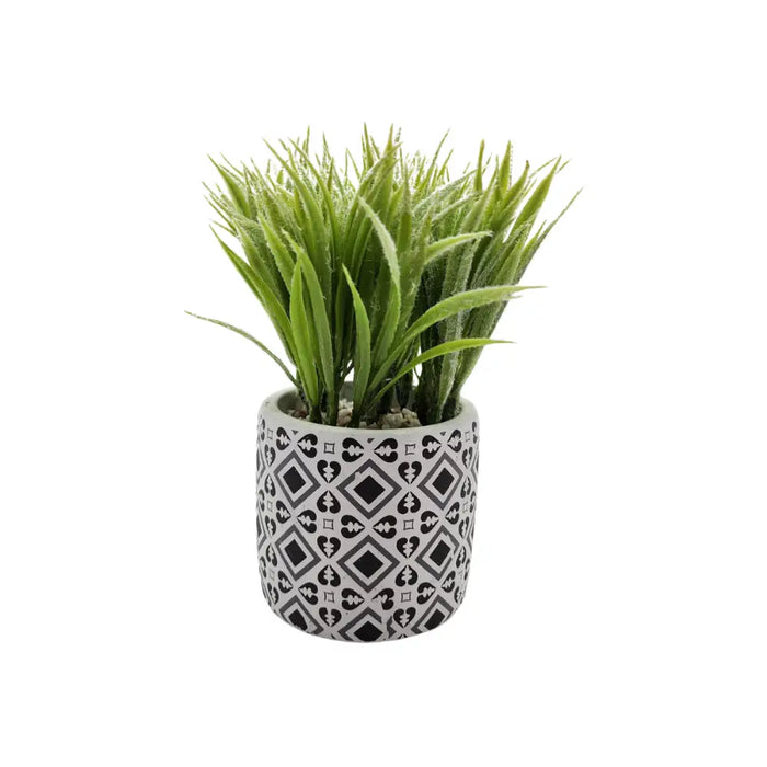 Planta Artificial Macetero Cerámica Vintage Plantita Verde - Fliperex