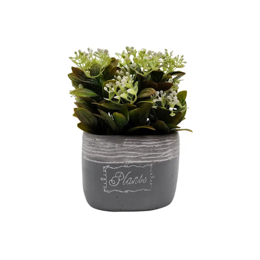 Planta Artificial Macetero Cerámica Vintage Plants Cubo - Fliperex