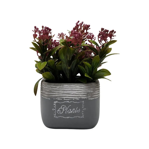 Planta Artificial Macetero Cerámica Vintage Plants Cubo - Fliperex